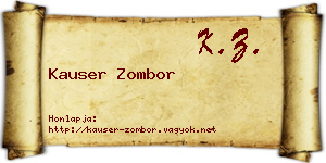 Kauser Zombor névjegykártya